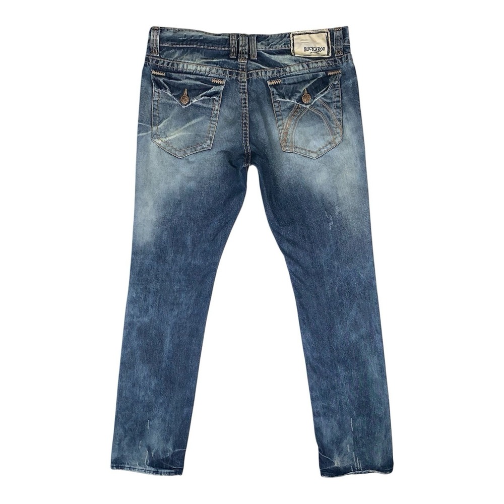 Vintage Buckaroo Jeans Mens 38 Blue Heavy Wash Flap Pocket Straight Leg Denim